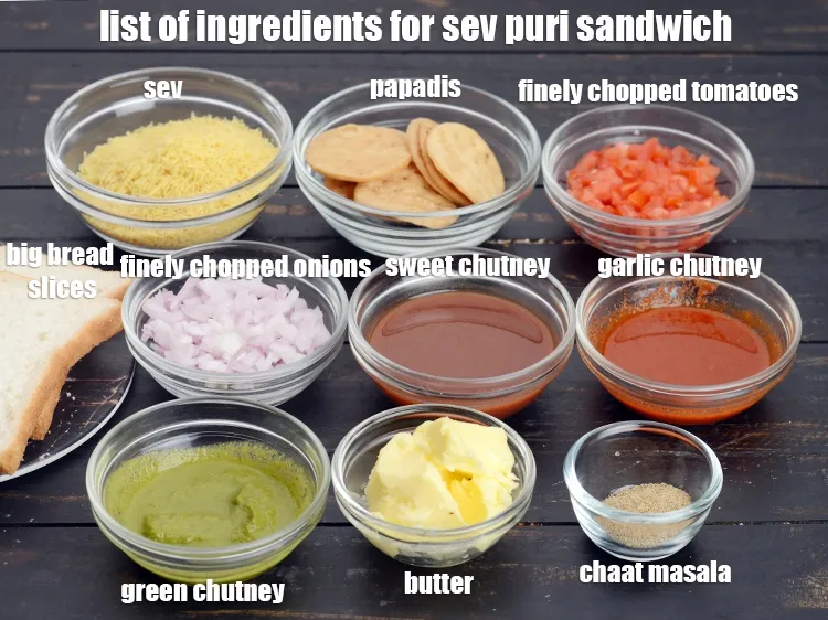 Step 3 – <strong>Other ingredients</strong>: 16 papadis, 8 big bread slices, 8 tsp butter for spreading, 8 tsp …