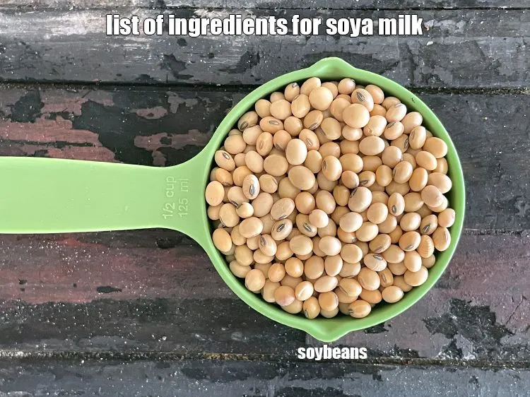 स्टेप 2 – <u><em>घर में बने सोया दूध के लिए सामग्री की सूची …