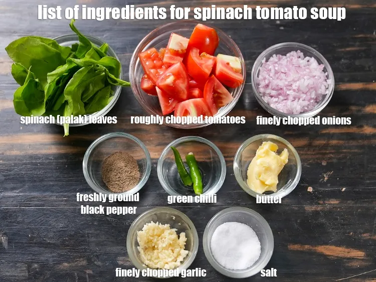 स्टेप 2 – <strong>पालक टमाटर का सूप किससे बनता है?&nbsp;</strong><u><em>पालक टमाटर सूप के …
