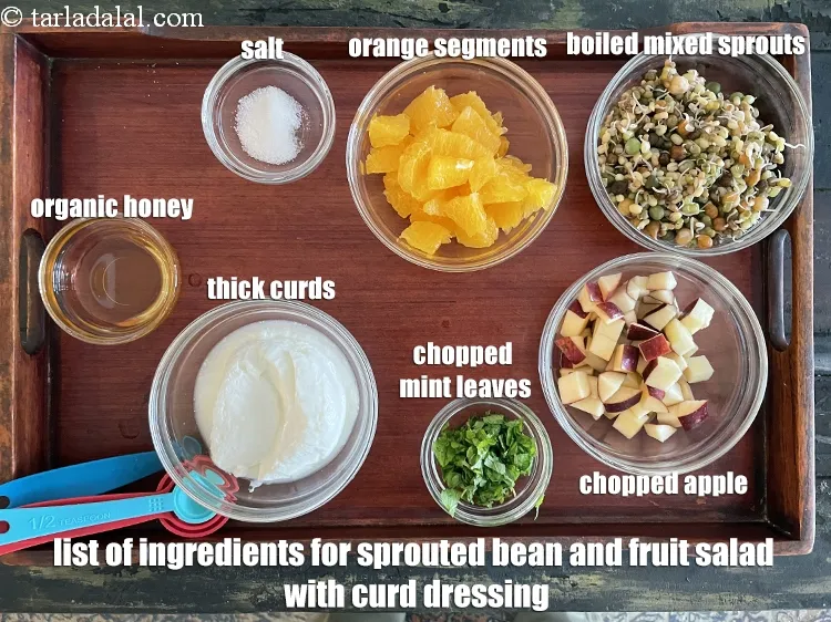 Step 2 – <strong>what is sprouted bean and fruit salad with curd dressing made of ? </strong><meta charset="UTF-8" …