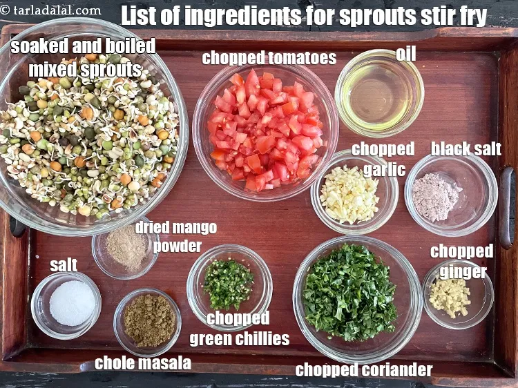स्टेप 2 – <strong>स्प्राउट्स स्टर फ्राई किससे बनता है?&nbsp;भारतीय शैली की मिश्रित अंकुरित …