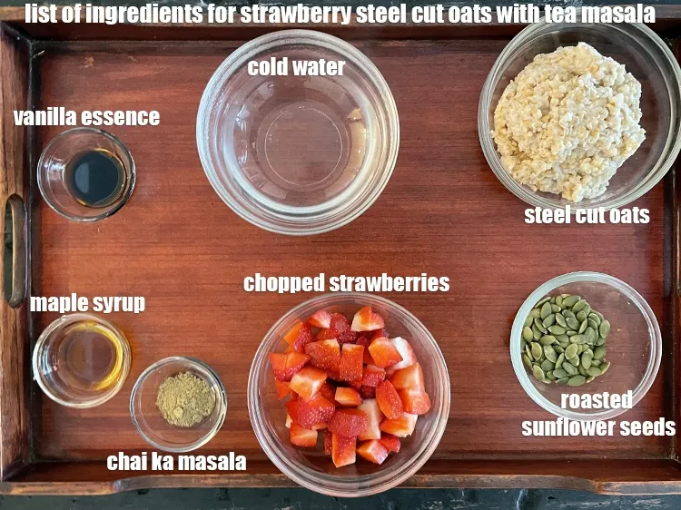 स्टेप 2 – <strong>स्ट्रॉबेरी स्टील कट ओट्स चाय मसाला के साथ किससे बनता …