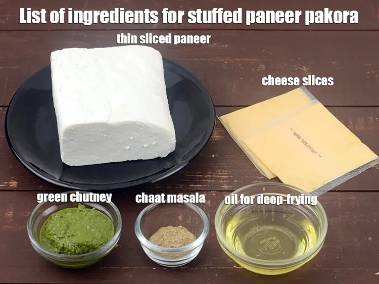 Step 2 – <strong>Stuffed paneer pakora recipe | cheese stuffed paneer pakoda | Indian chutney stuffed paneer pakora …