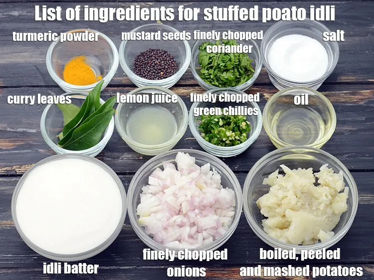 Step 2 – <strong>Indian style potato stuffed idli</strong> is made from 3 cups &nbsp;<a href="https://www.tarladalal.com/glossary-idli-batter-1874i">idli batter</a>, 1 1/2 …