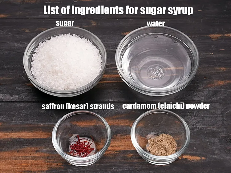 Step 2 – <u><em>See the below image of list of ingredients for making <strong>Sugar Syrup.</strong></em></u>