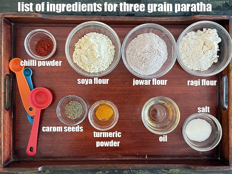 Step 2 – <strong>what is three grain paratha made of? jowar, ragi and soya paratha&nbsp;</strong>is made from&nbsp;<meta charset="UTF-8" …