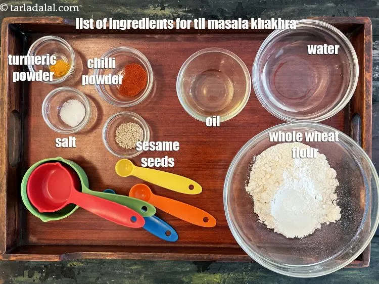 स्टेप 2 – <strong>तिल मसाला खाखरा किससे बनता है? हेल्दी खाखरा</strong>&nbsp;&nbsp;१/२ कप&nbsp;<a href=""https://www.tarladalal.com/glossary-whole-wheat-flour-gehun-ka-atta-gehun-ka-aata-hindi-429i"">गेहूं …