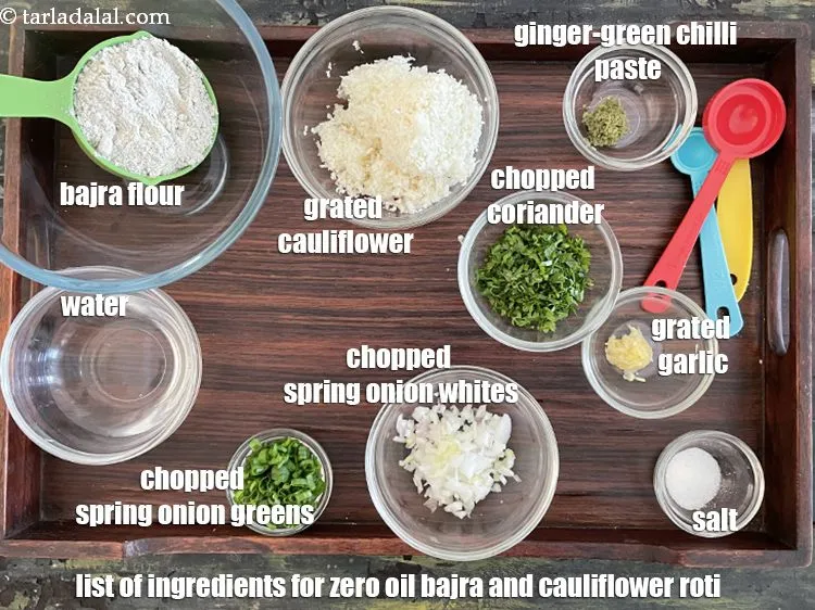 स्टेप 32 – <strong>बिना तेल वाली फूलगोभी और बाजरे की रोटी</strong>&nbsp;बनाने के लिए&nbsp;&nbsp;सामग्री …