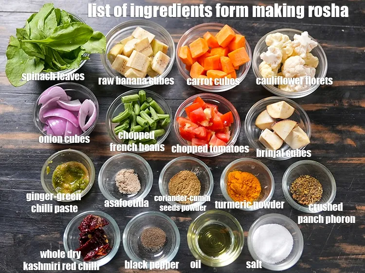 Step 2 – <u><em>See the below image of list of ingredients form making rosha.</em></u>