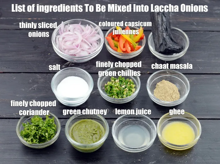 Step 4 – <strong>To Be Mixed Into Laccha Onions</strong> 1 cup thinly sliced onions, 1 tbsp finely chopped …