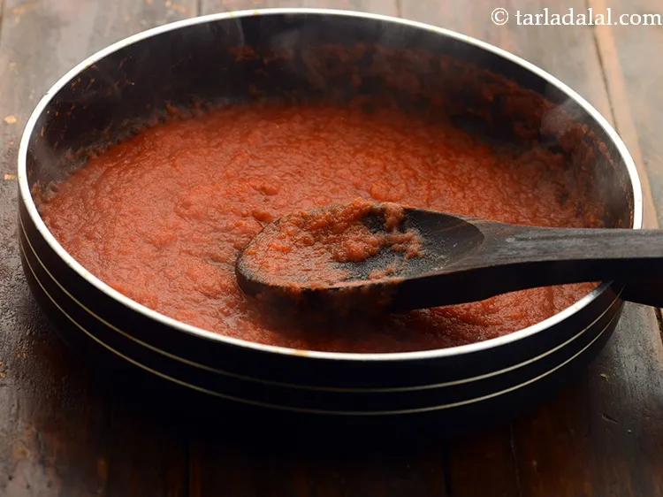 Step 12 – Mix well and cook on a medium flame for 1 more minute. Keep the tomato …