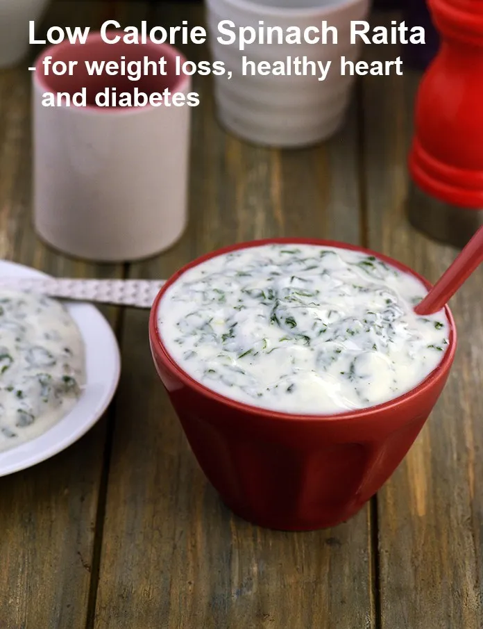 Step 20 – <strong>Low Calorie Spinach Raita &ndash; for weight loss, healthy heart and diabetes.</strong>
