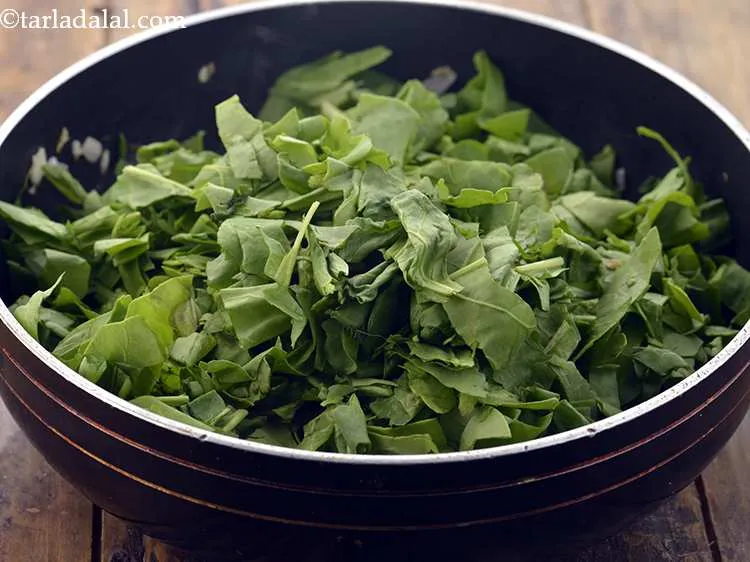 Step 8 – Add the spinach.