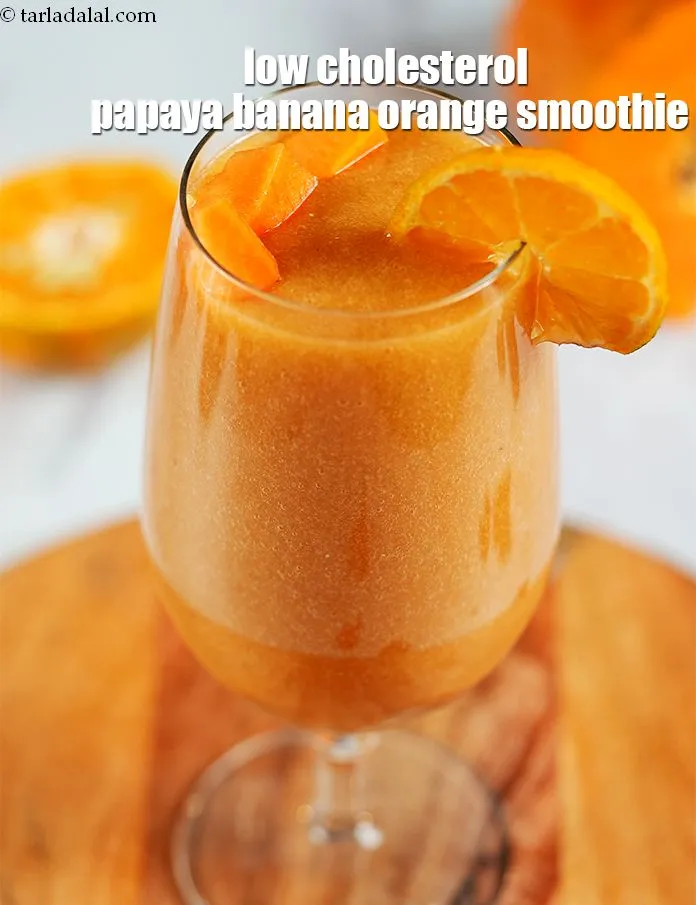 Step 9 – Serve&nbsp;<strong>anti cholesterol shake recipe | low cholesterol papaya banana orange smoothie | healthy Indian shake …