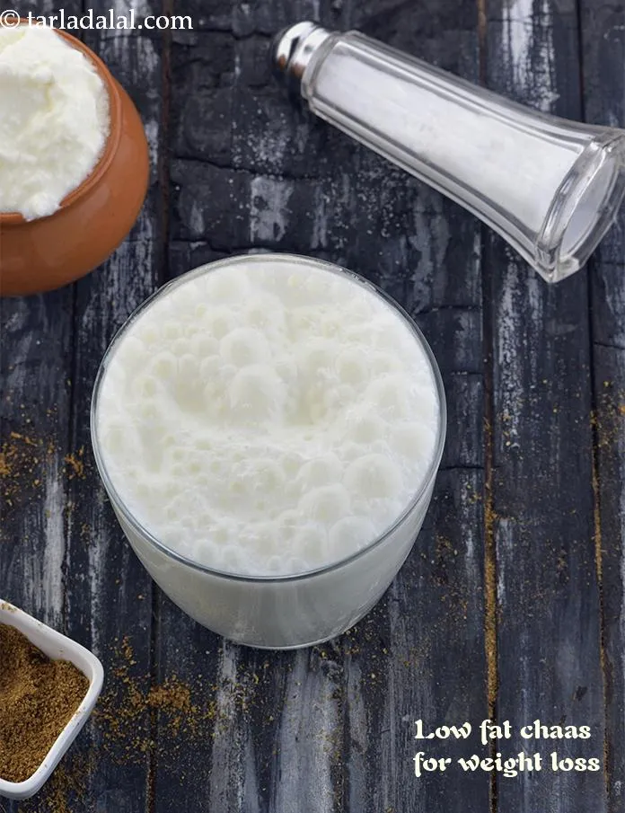 Step 8 – <strong>Low Fat Chaas - for weight loss. &nbsp;</strong> &nbsp; Made with low-fat curd and salt …