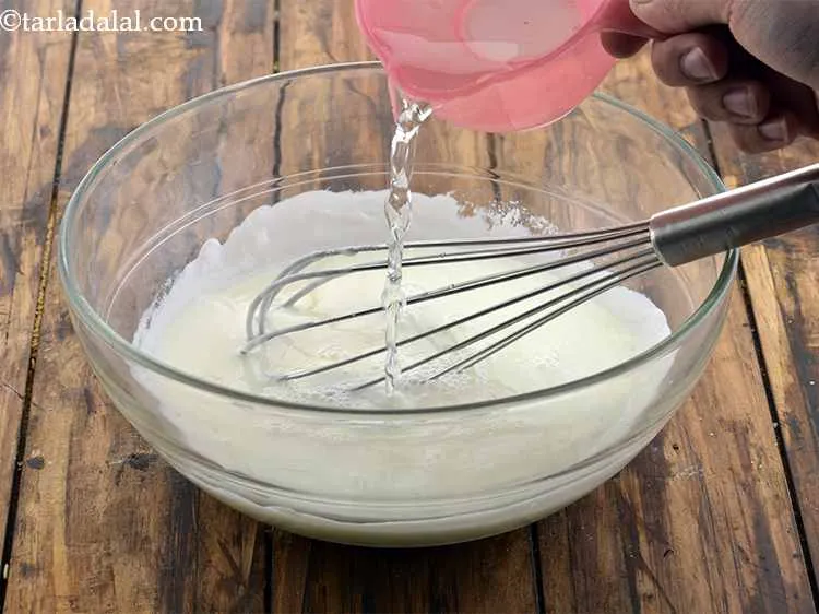 Step 4 – Now add 2? cups of cold water and whisk well till it?s frothy. If you …