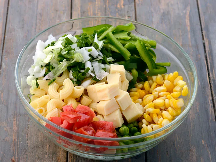 Step 38 – Add 1/2 cup&nbsp;<a href="https://www.tarladalal.com/glossary-cheese-cubes-307i">cheese cubes</a>.