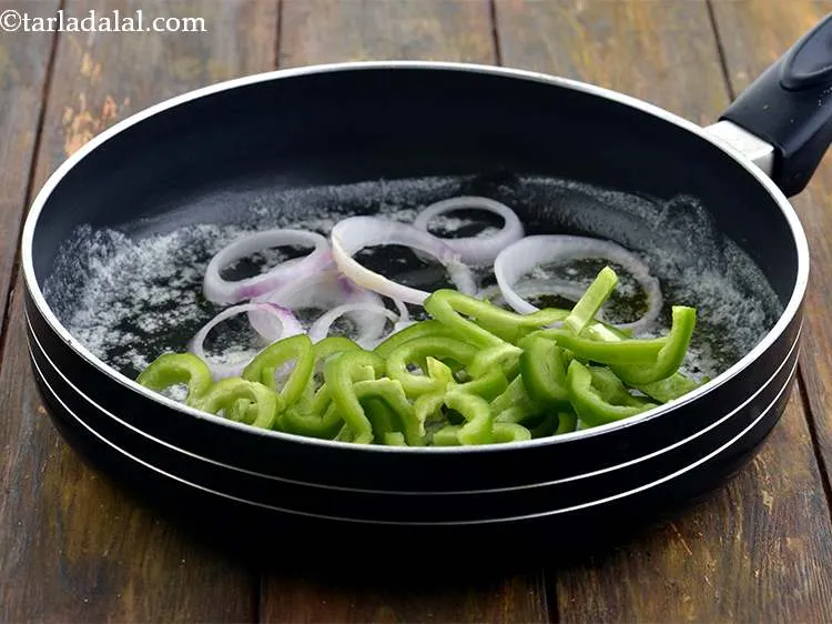 Step 13 – Then add the capsicum as well.