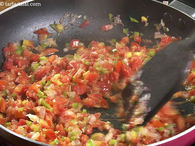 Step 14 – Mix well and cook on a medium flame for 2 minutes, while stirring occasionally.