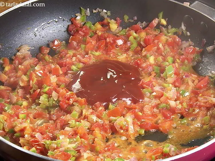 Step 15 – Add tomato ketchup. We are not making red sauce or white sauce for this quick …