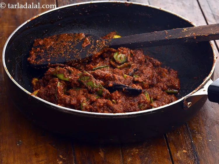 Step 35 – Mix well and cook on a slow flame for 10 minutes, while stirring occasionally.