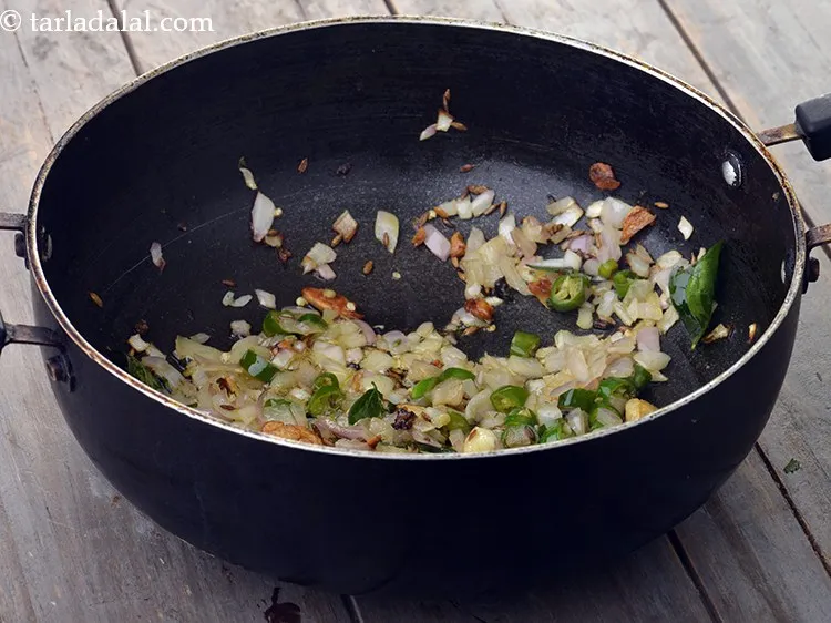 Step 11 – Saut&eacute; on a medium flame for 1 minute or until they are soft.