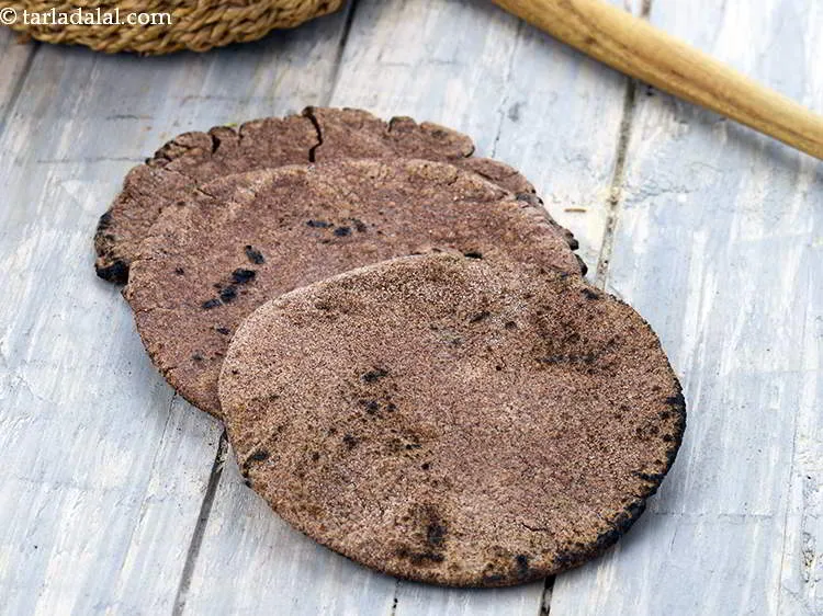 Step 5 – The ragi bhakri can be made in advance or you can use left over bhakri.&nbsp;