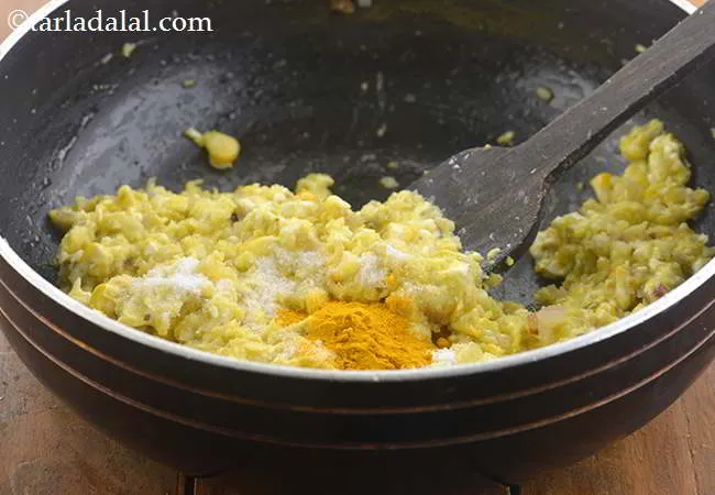 Step 12 – Then add the turmeric powder.