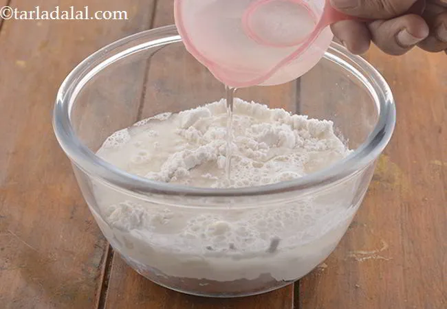 Step 18 – To it, add&nbsp;&frac12; cup of water.