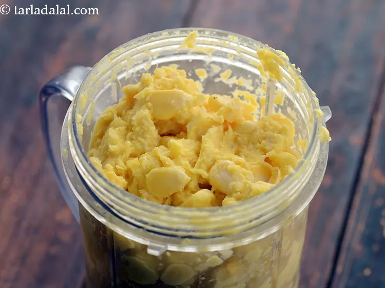 Step 2 – Transfer approx 3 cups of corn kernels to a mixer jar and coarsely ground them, …