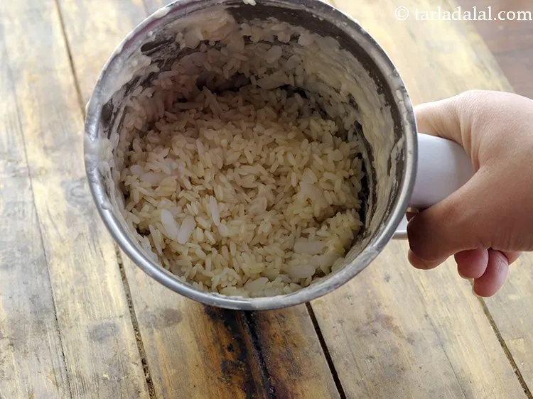 Step 23 – Transfer to a mixer jar and add approx. 3/4 cup of water. Add enough water …