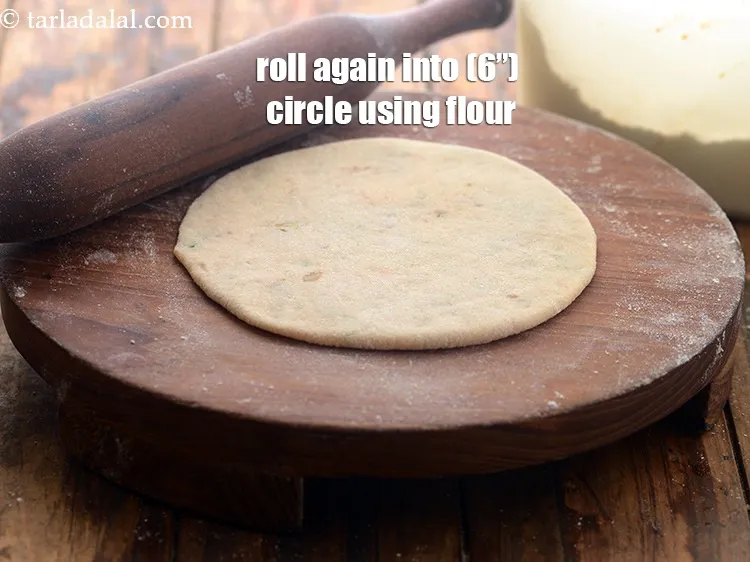 Step 39 – Start rolling with help of a little flour into a circle of 150 mm. (6&rdquo;) …
