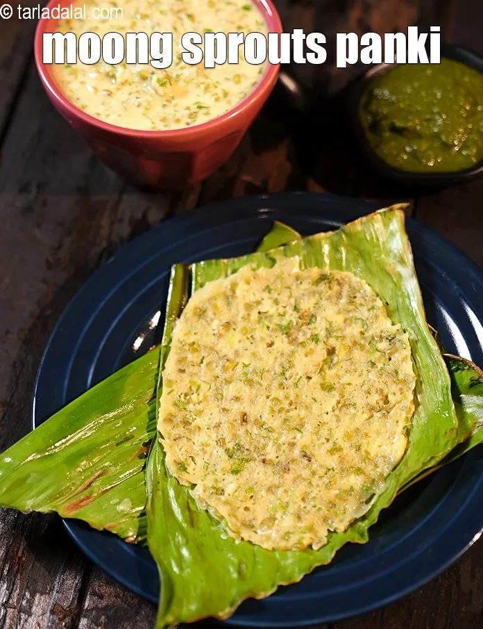 Step 38 – <meta charset="UTF-8" />Serve&nbsp;<strong>moong sprouts panki&nbsp;</strong>hot with healthy green chutney.&nbsp;