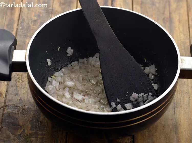 Step 12 – Saut&eacute; them on a medium flame for 2 minutes or until the onions soften and …