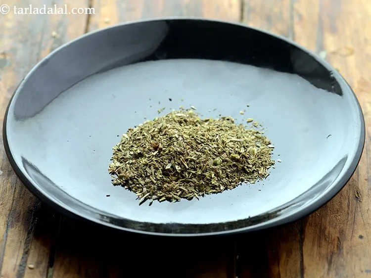 Step 7 – Take mixed herbs in a plate.
