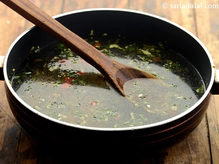 Step 29 – Add the prepared vegetable stock.