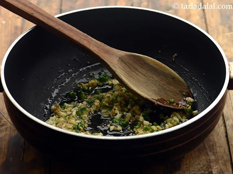 Step 19 – Add green chilies and saut&eacute; on high flame for a few seconds or till the …