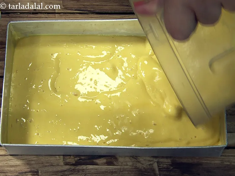 Step 28 – Transfer the mixture back into the same aluminium shallow container.