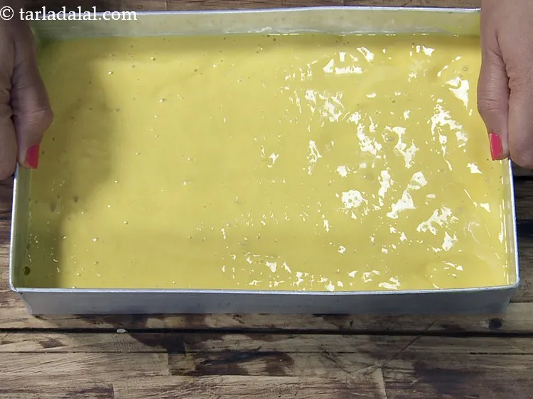 Step 30 – You can also tap the container to even out the mixture.