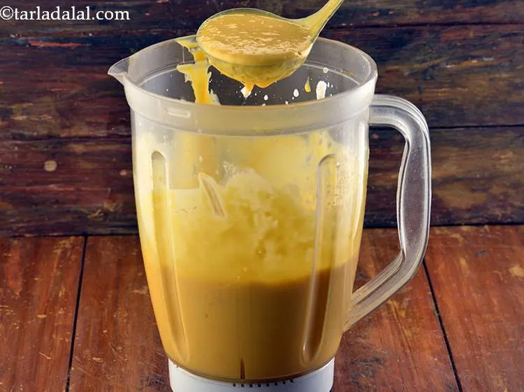 Step 9 – Blend all the ingredients in the mixer till they become smooth and develop frothiness.