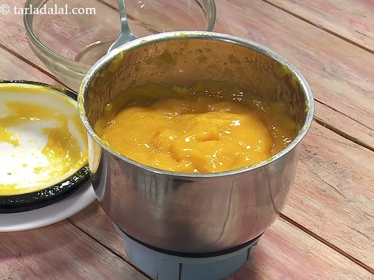 Step 11 – This is how the mango mixture looks like after blending. Keep aside.&nbsp;