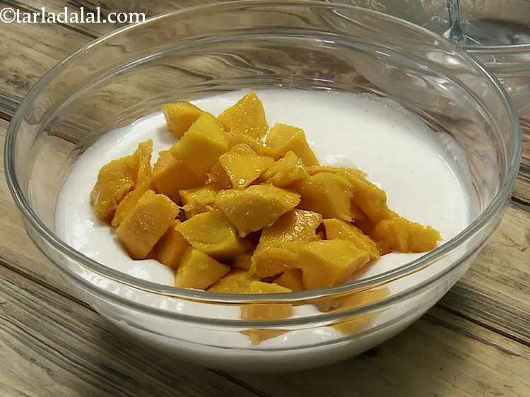 Step 8 – Add the mangoes.