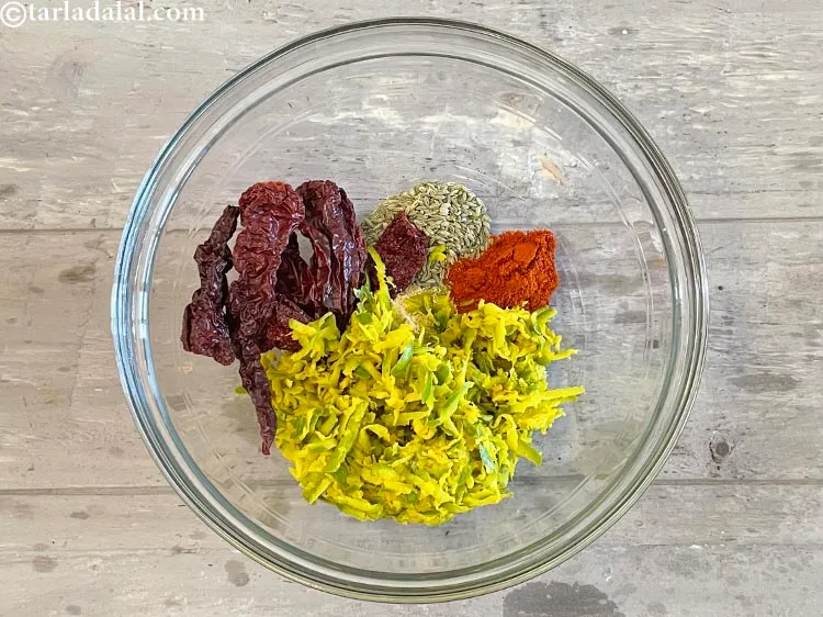 Step 27 – Add&nbsp;the grated raw mango.