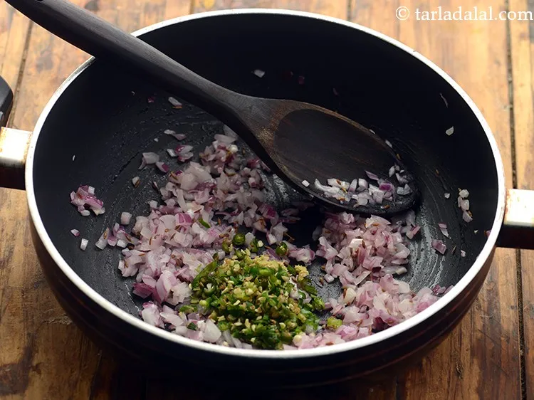 Step 15 – Add green chillies. Add more or less as per your spice preference.