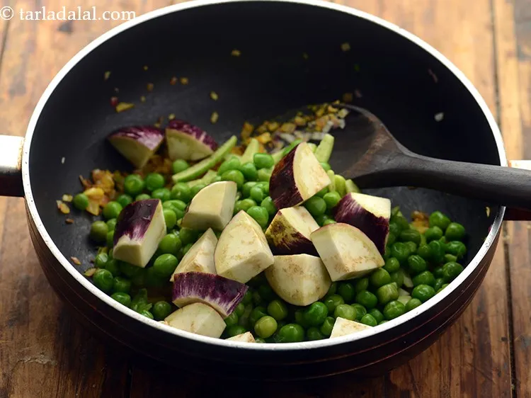 Step 20 – Add the brinjal cubes.