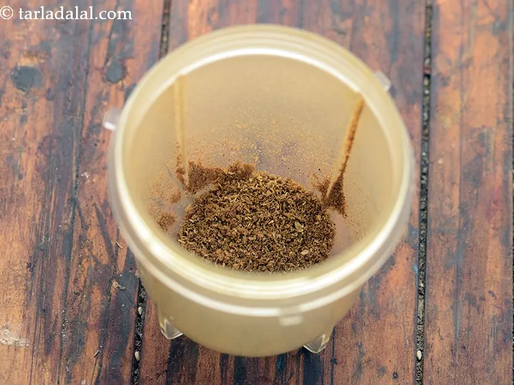 Step 8 – Blend in a mixer to a smooth powder for <strong>healthy masala brown rice </strong>and keep …