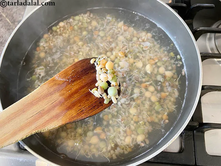 Step 22 – Do not over cook the sprouts. Keep them slightly crunchy for the salad.