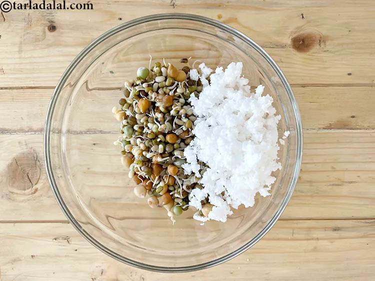 Step 11 – Add&nbsp;<meta charset="UTF-8" />1/2 cup&nbsp;freshly&nbsp;<a href="glossary-grated-coconut-852i">grated coconut</a>.&nbsp;The fresh&nbsp;<a href="https://www.tarladalal.com/recipes-using-coconut-269">coconut</a>&nbsp;has saturated fats but most of it is …