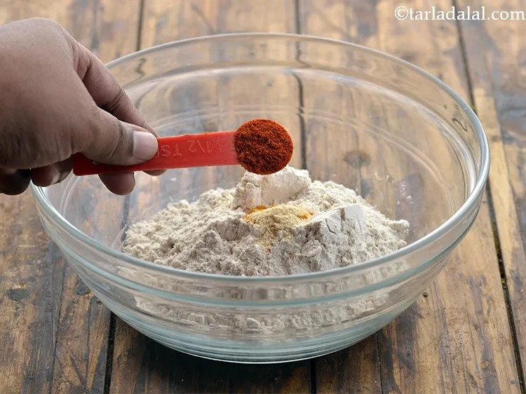 Step 5 – Finally, add chilli powder to the flour. You can add green chilli paste instead of …