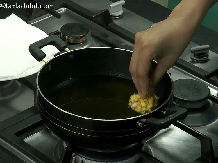 Step 11 – Take a little portion of the mixture, shape into a flat round in between your …